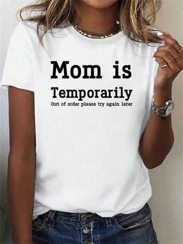 Keep the summer vibe going with this playful and casual graphic tee for all the busy moms out there! Featuring a unique design and a quirky phrase, it's the perfect way to show off your fun and humorous side while also taking a break from mom duties. Get yours now and let the world know that mom is temporarily out of service (wink, wink)!