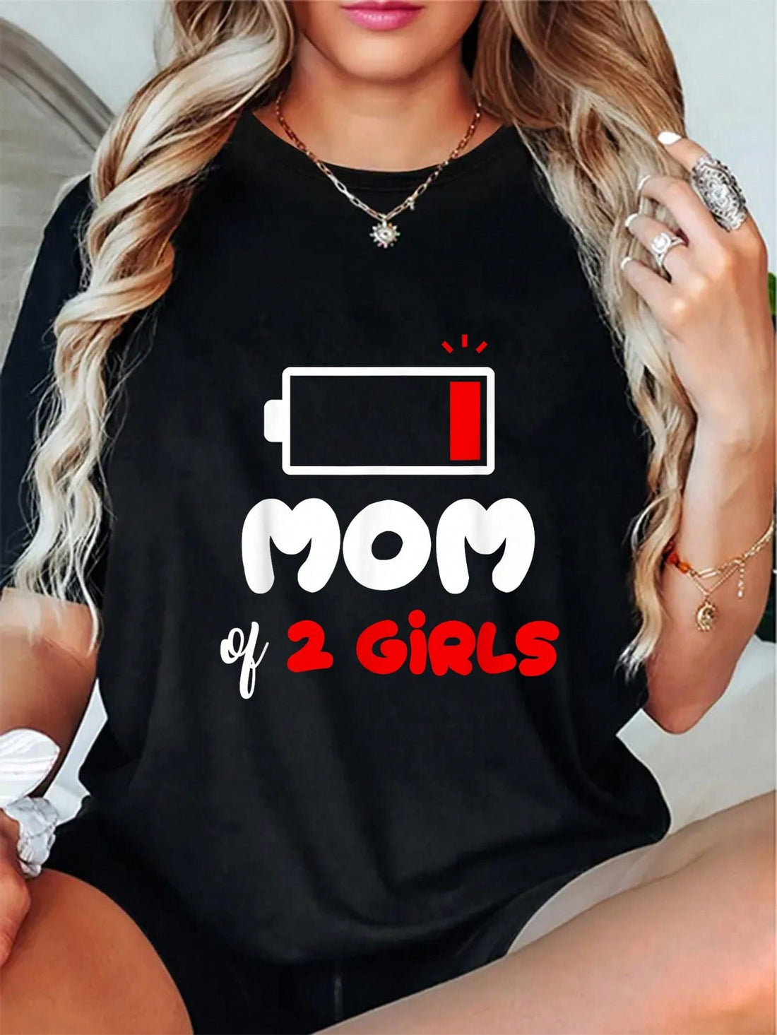 Introducing our Mom of Two Girls Funny Graphic Tee - the perfect gift for proud moms! This tee is not only stylish and humorous, but it also shows off just how amazing and badass moms of two girls are. So go ahead, grab one for yourself or for that special mom in your life.