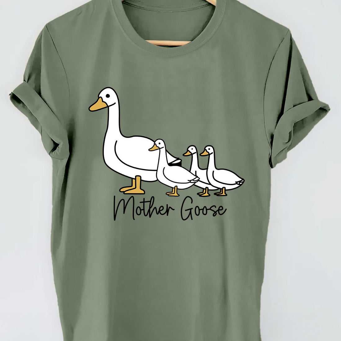 This Mother's Day, show your love with our Goose Print T-shirt! Made with a comfortable and stylish crew neck design, it's perfect for summer and spring. Celebrate with a unique and exclusive print that any mother would be proud to wear.