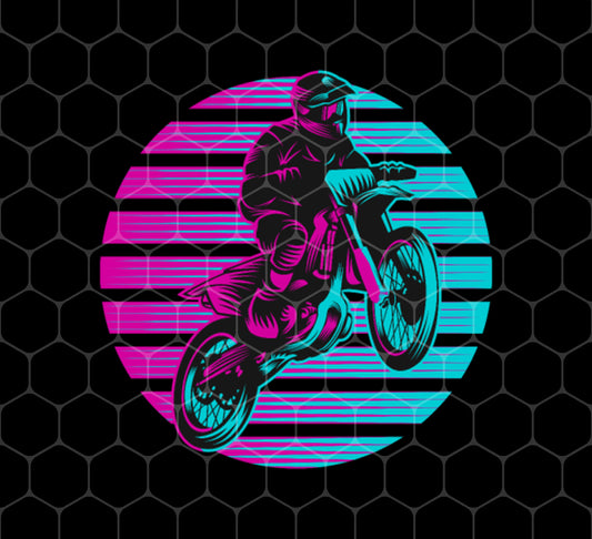 Motocross Disco Style, Dirt Bike, Motorcycle 80s, Racing Boy, Png For Shirts, Png Sublimation