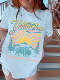 Get ready to rock the mountain vibes with this casual and comfy graphic tee for women. Featuring a playful and stylish design, this short sleeve t-shirt is perfect for any casual outing or adventure. Show off your unique style and love for the outdoors with this Mountain Vibes Graphic Tee.
