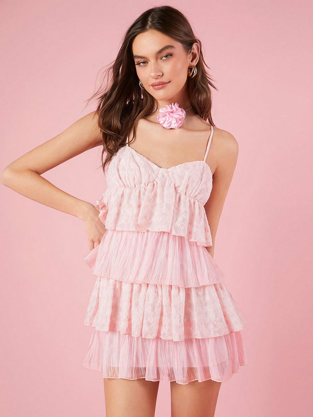 Get ready to turn heads with our Multi-Layer Ruffle Spaghetti Strap Dress! This dress is perfect for romantic dates and garden parties, with its flirty ruffles and delicate spaghetti straps. You'll feel like a flower in full bloom in this beautiful and charming dress.