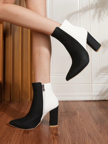 These Multicolor European &amp; American Style Chunky Heel Ankle Boots effortlessly combine fashion and functionality. With a sturdy chunky heel and ankle support, you'll have all-day comfort while turning heads with the striking multicolor design. Perfect for any occasion, these boots are a stylish addition to any wardrobe.