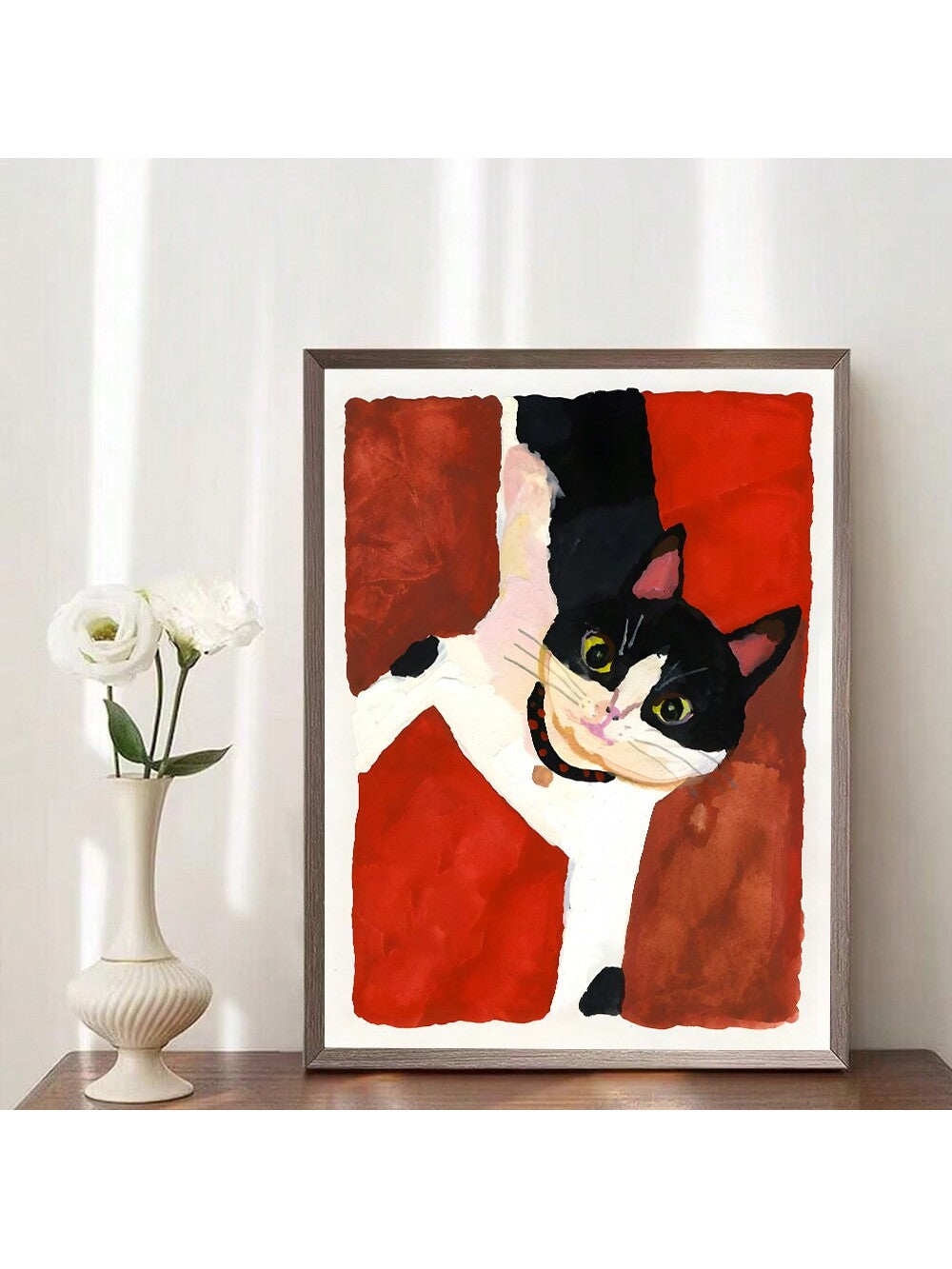 Introduce some mysterious feline elegance into your home with this vintage canvas poster featuring a captivating black cat. Perfect for adding a touch of sophistication to any room, this poster is sure to catch the eye of any cat lover. Upgrade your home decor with this unique and stylish piece.