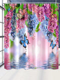 Transform your bathroom into a blooming oasis with Nature's Embrace shower curtain set! The waterproof fabric will keep your floors dry while the colorful floral design and fluttering butterflies add a touch of whimsy. With the included hooks, installation is a breeze. (Say goodbye to boring showers!)