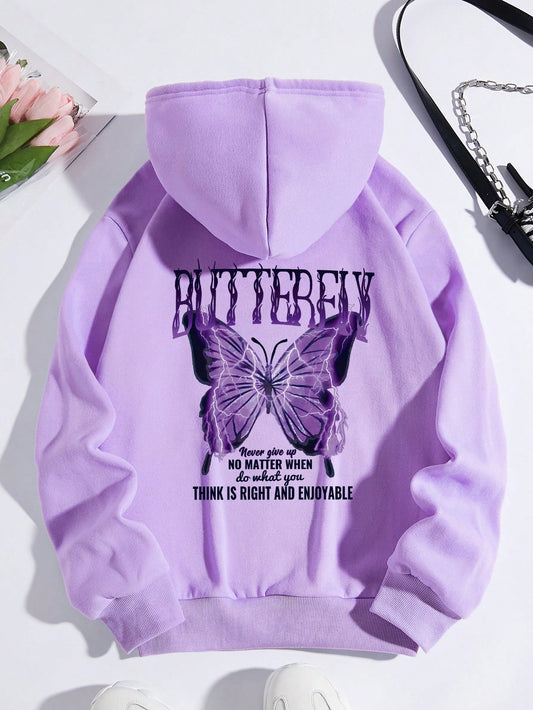 Get inspired with our Never Give Up Butterfly Thermal Hoodie. Made for optimal comfort and style, this hoodie features a thermal design to keep you cozy and a beautiful butterfly design to inspire you. Perfect for everyday wear, this hoodie will remind you to never give up on your dreams.