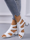 These New Summer White High Heel Sandals with Back Zipper are designed for ladies looking to elevate their style. With a sleek and modern design, these sandals feature a back zipper for easy wear and a high heel for added height. Perfect for any summer occasion, these sandals will surely make a statement.