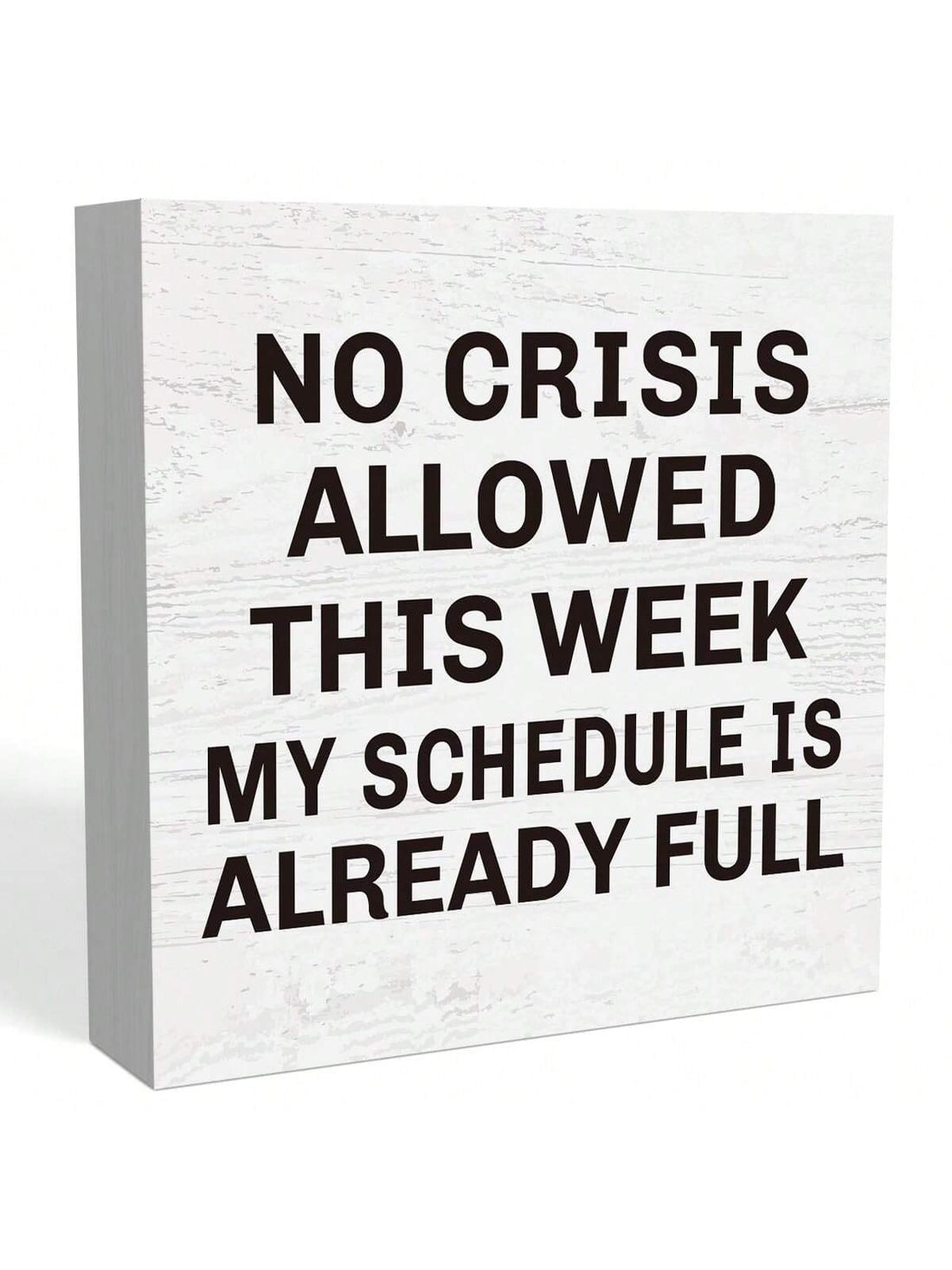Add some levity to your boss or manager's office with this "No Crisis Allowed" desk decor sign. Perfect for anyone who doesn't take themselves too seriously, this sign serves as a fun reminder to take a break and not sweat the small stuff. No more crisis management here!