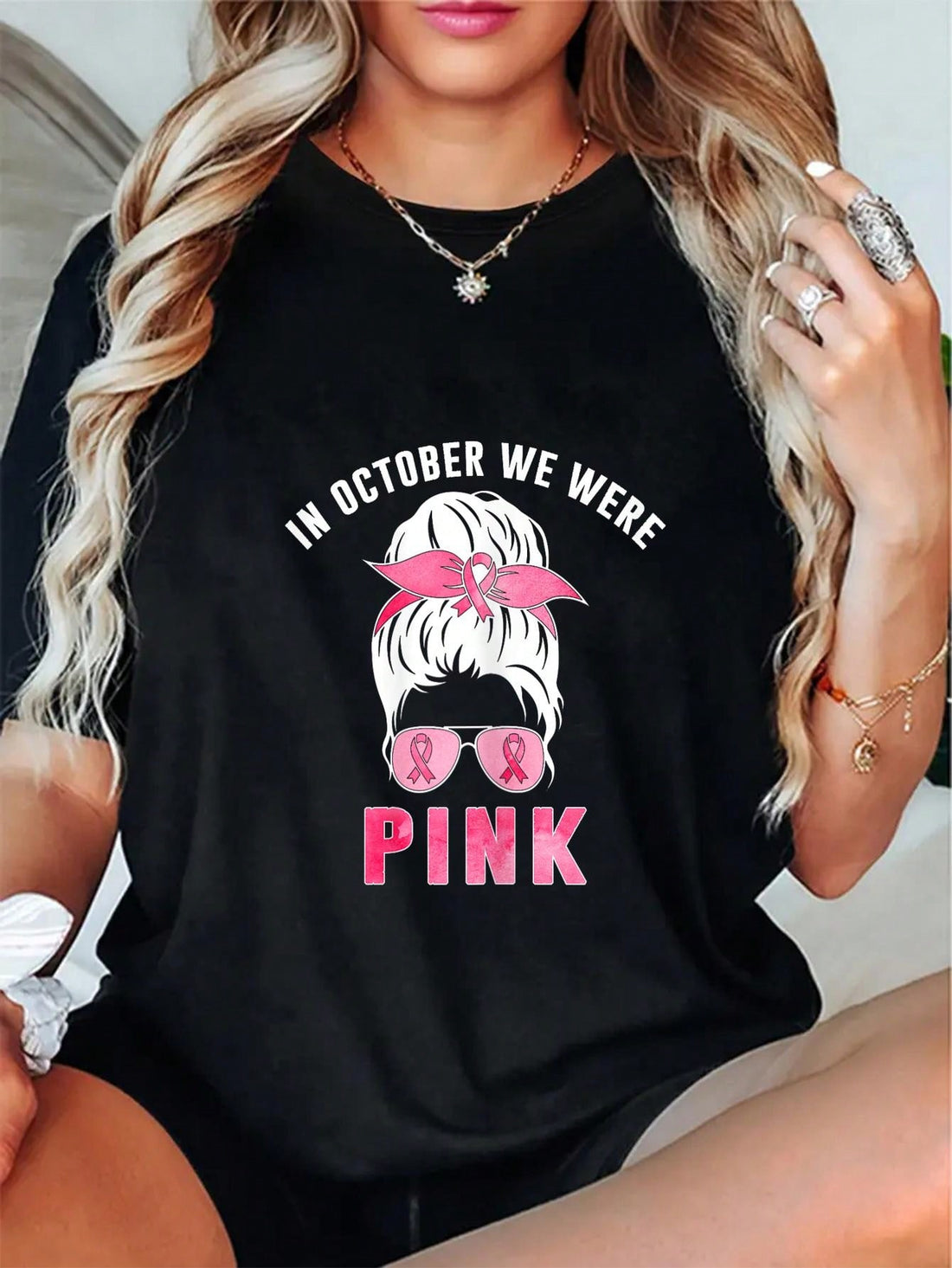 Make every day feel like October with our Pink Graphic Tee! Perfect for any occasion, this shirt will bring all the vibes. Dress it up or keep it casual - the choice is yours. Add some fun to your wardrobe with our October Vibes tee!