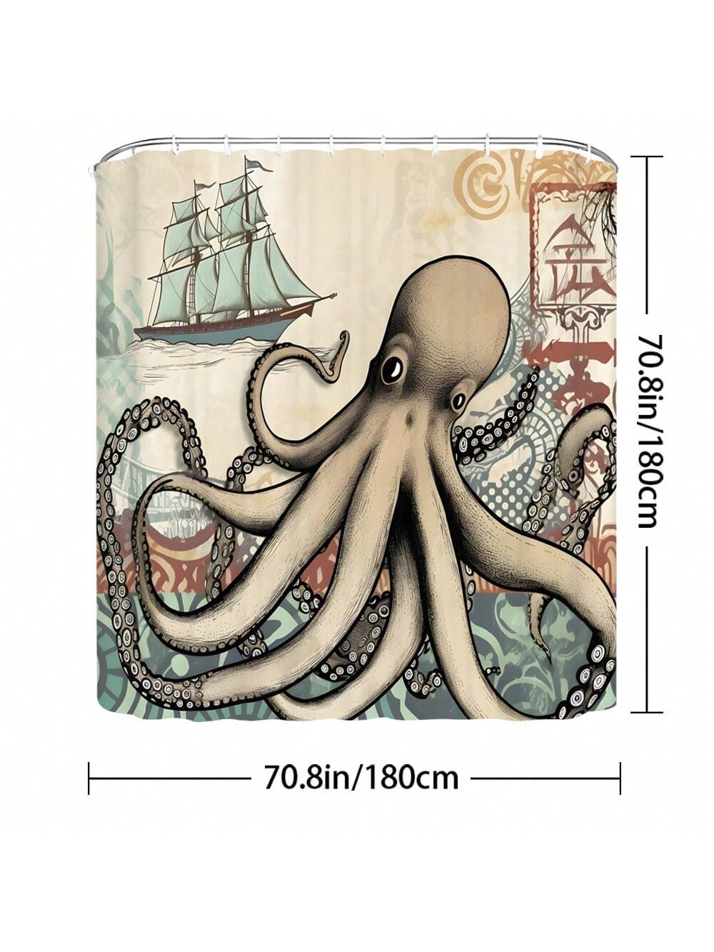 Make a splash in your bathroom with this octopus adventure shower curtain! Let your imagination run wild with nautical fantasies while adding a touch of whimsy to your daily routine. Step into an ocean of fun every time you shower. Fits all standard shower sizes. Don't miss out on this unique bathroom accessory!