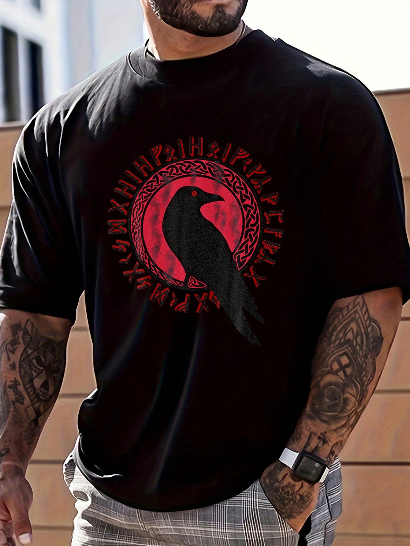 Unleash your inner Norse god with Odin's Ravens Huginn Men's Graphic T-Shirt. This tee combines mythical style with everyday wearability, making it perfect for those who want to add a touch of quirk to their wardrobe. Show off your love for Norse mythology while looking effortlessly cool.