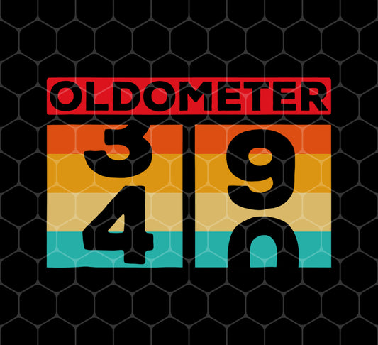 Oldometer Retro, 40th Birthday, Aged Counting, Age Counter, Png For Shirts, Png Sublimation