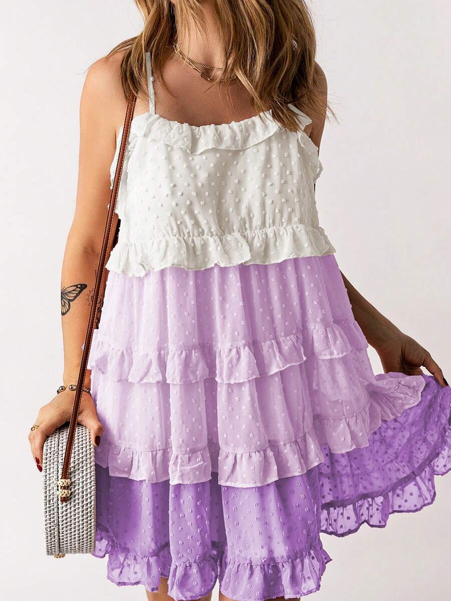 Capture the Magic of the Horizon in Our Ombre Color Block Ruffle Mini Dress!

Experience a breathtaking transition of color with a silhouette that celebrates movement and texture. This stunning ombre masterpiece is designed for the woman who loves a playful yet sophisticated aesthetic—perfect for sun-drenched garden parties, festive celebrations, or a vibrant night out.

Dreamy Ombre Color Blocking: The seamless blend of shifting hues creates a captivating visual gradient, offering a high-fashion look that 