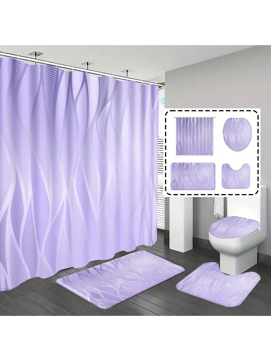 Add a splash of dreamy charm to your bathroom with this Ombre Purple Cloud Pattern Shower Curtain Set. Featuring a soft gradient of purple hues and fluffy cloud designs, it brings a whimsical yet minimalist vibe to your space. Complete with 12 sturdy hooks, this set makes hanging a breeze while elevating your bathroom décor to playful luxury.