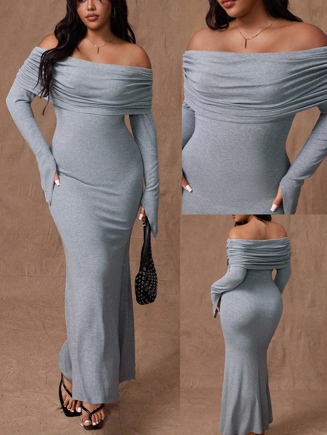 Make a statement this season in our One-Shoulder Ruched Plus Size Midi Dress—where elegance meets edge. The flattering ruched detailing hugs your curves in all the right ways, while the cinched waist creates a stunning silhouette. Crafted from quality polyester, this solid-colored stunner features a chic one-shoulder neckline that's perfect for fall parties and special occasions. Midi length keeps things sophisticated without sacrificing that show-stopping bodycon vibe. Dress it up with heels and confidence