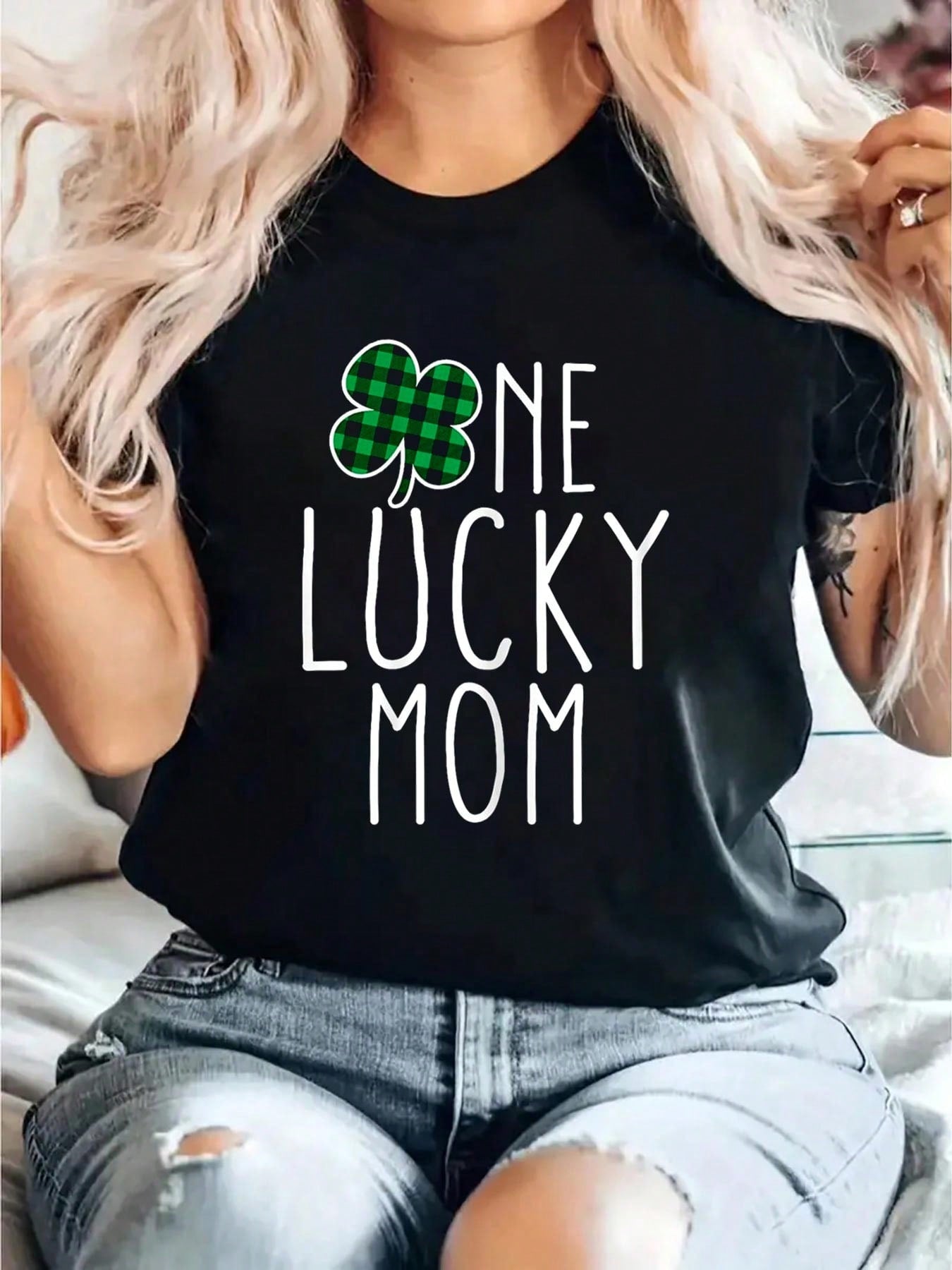 Get lucky this St. Patrick's Day with our One Lucky Mom t-shirt! Featuring a playful plaid design and humorous wordplay, this t-shirt is perfect for any mom who wants to show off her sense of humor and Irish pride. Don't miss out on this lucky find for the holiday season!