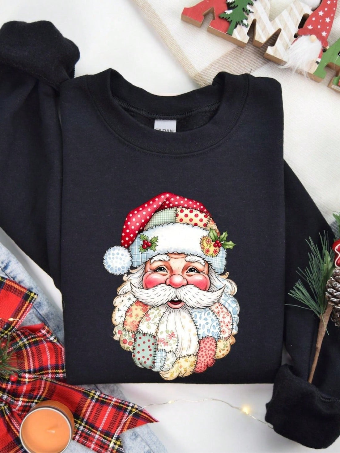 Embrace holiday cheer with the Oversized Retro Patchwork Santa Sweatshirt, designed for festive comfort and standout style. This women's sweatshirt features a unique patchwork design showcasing a classic Santa motif, combining vintage charm with modern oversized fit for relaxed wear. Crafted for warmth and easy layering, it’s perfect for holiday gatherings or cozy seasonal outings, ensuring you celebrate Christmas with both comfort and flair.