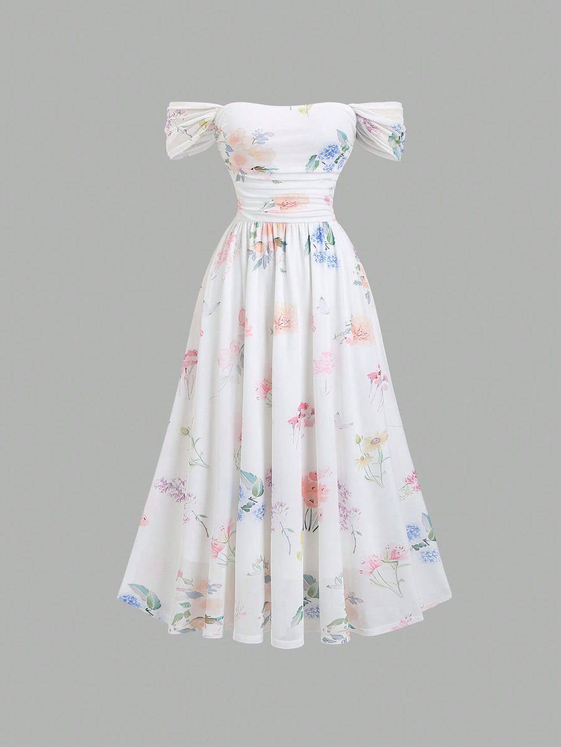 Step into a whimsical garden with the Parisian Petal Asymmetric Dress. Adorned with delicate ditsy florals and a charming ruched waist, this dress flatters your silhouette while adding a touch of playful princess magic. Its asymmetric hem dances with every step, making it perfect for those who love a flirty, enchanting look. Embrace your inner charm and let this dress be your go-to for sunny days and special moments alike.