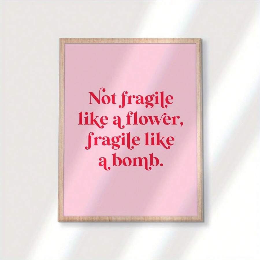 Close-up of modern pink inspirational lettering wall art