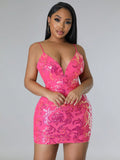 Experience perfection in our Pink Perfection: Sparkle and Shine Sparkling Sequined V-neck Dress. This stunning piece is adorned with intricate sequins that will make you sparkle and shine. The flattering V-neckline adds a touch of elegance and the soft pink color is perfect for any occasion.
