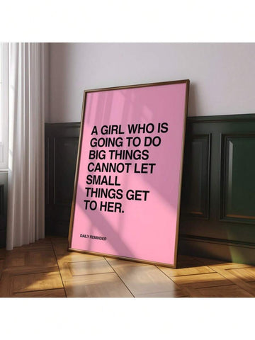Pink feminist quote canvas with bold empowering typography