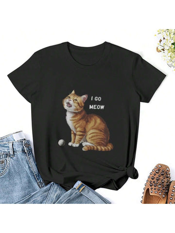 This quirky and fun t-shirt is purr-fect for cat lovers! Featuring a playful 'meow' graphic, it's the perfect casual wear for those with a feline obsession. Show off your love for cats in style with this unique t-shirt.