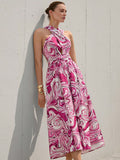 Step out in style with this playful pink and purple tie-dye backless dress. The halter neckline adds a flirty touch, perfect for casual days or chic evenings. Lightweight and breezy, it’s designed to keep you comfortable while turning heads wherever you go. Embrace fun fashion with a dress that’s as vibrant and lively as you are!