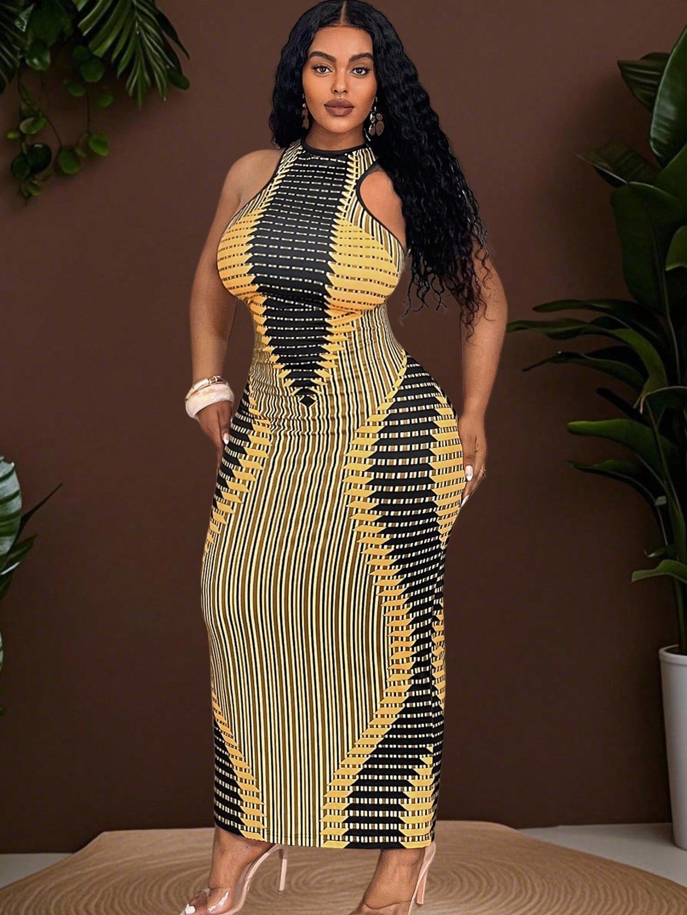 Plus Size 2025 Spring/Summer Midi Dress