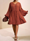Step into effortless style with this Plus Size A-Line Dress designed for fun-filled beach days and vacation vibes. The casual button details and playful tie sleeves add a flirty touch, while the flowing A-line silhouette flatters every curve. Lightweight and breezy, it’s your go-to for sunshine and sea breeze, blending comfort with a splash of charm wherever you wander.