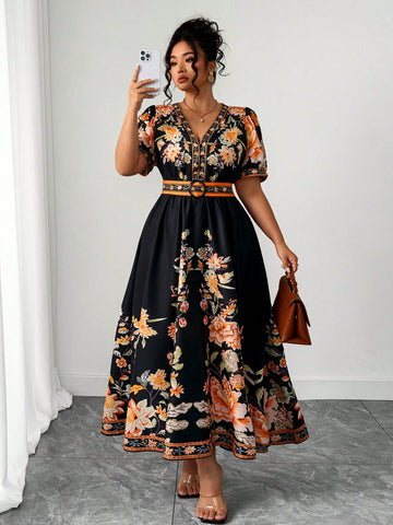 Step into sunshine and good vibes with this Plus Size Boho Style Printed Dress! Featuring a flirty V-neck and breezy cap sleeves, it’s your perfect companion for spring and summer getaways. The playful print adds a splash of fun, while the comfortable fit lets you dance, stroll, or relax with ease. Embrace effortless style and vacation-ready charm wherever you go!