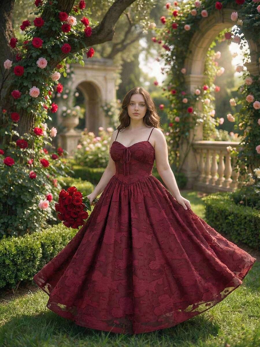 Embrace timeless elegance with this plus-size burgundy slip dress, designed for those who appreciate vintage-inspired sophistication. The sweetheart neckline flatters and frames beautifully, while the mid-length silhouette offers a refined, versatile look perfect for spring and summer occasions. Crafted to celebrate curves with confidence, this dress transitions effortlessly from garden parties to evening events. The rich burgundy hue adds depth and warmth to any complexion, making it a wardrobe essential f