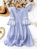Step into spring and autumn with effortless charm in this Plus Size Casual A-Line Dress. Featuring a flattering V-neck and delicate lace details, it brings a flirty touch to your everyday style. The flowing A-line silhouette offers comfort and ease while celebrating your curves—perfect for sunny strolls or cozy coffee dates. Embrace the season with a dress that’s as playful as you are!