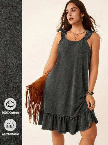 Embrace sunny days in this playful plus size holiday dress featuring a flirty ruffle hem that dances with every step. Its breezy boho style is perfect for summer celebrations like graduations, birthdays, and festivals. Comfortable and effortlessly chic, it’s your go-to for turning heads while staying cool and carefree.