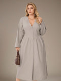 Stripes never go out of style, and this beige midi dress proves it! Featuring a charming button-front design and a relaxed fit that flatters every curve, it's your new go-to for effortless elegance. Dress it up with heels and jewelry or keep it casual with sneakers—this versatile piece transitions seamlessly from brunch to errands to date night. The soft striped pattern adds visual interest without demanding attention, while the midi length offers timeless sophistication. Perfect for anyone who believes com