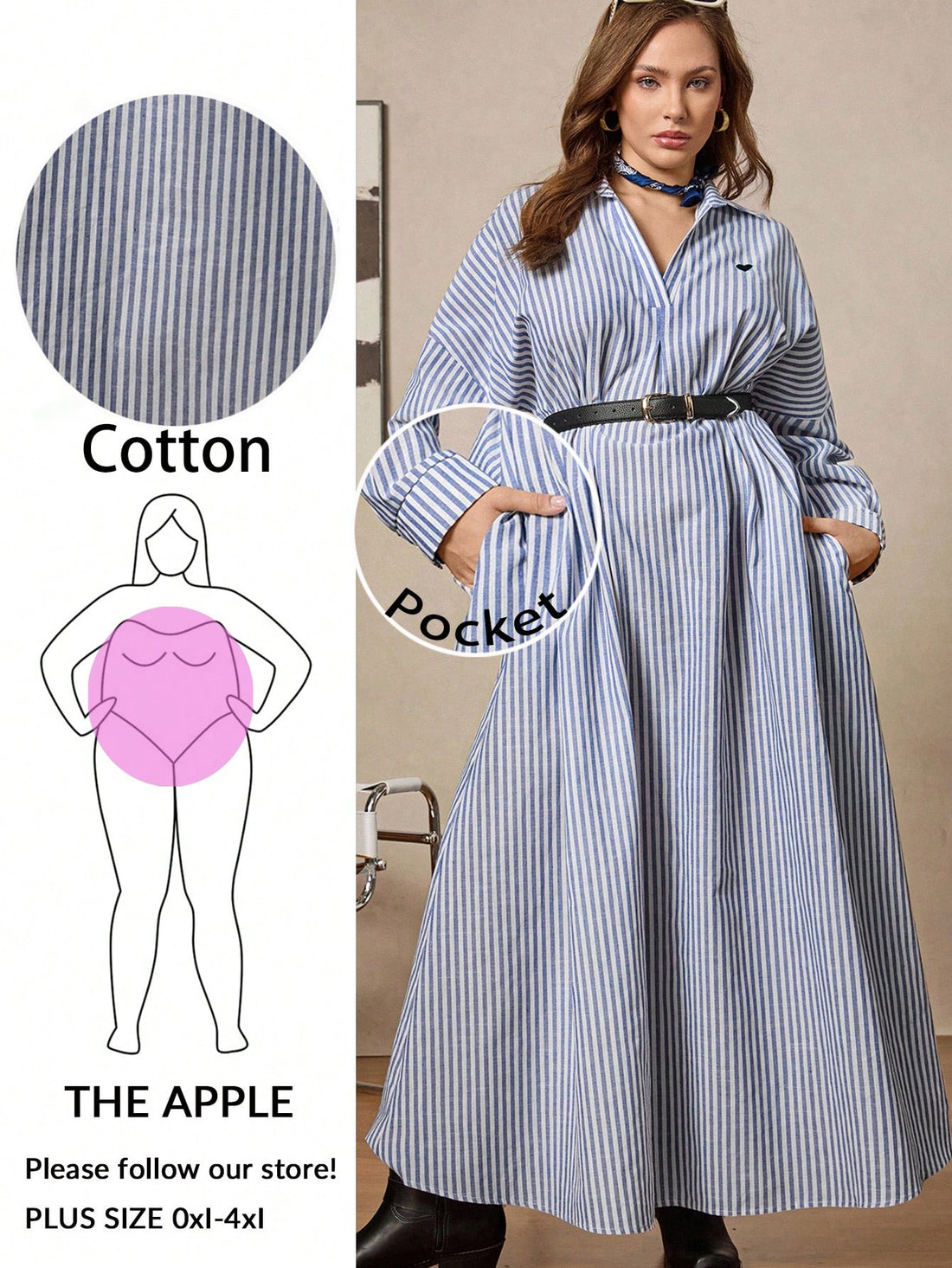 Embrace effortless style with this Plus Size Casual Striped Maxi Shirt Dress, perfect for festivals and sunny days. Its playful stripes and breezy boho vibe keep you comfortable and chic all summer long. Button down or dress it up your way—this dress is your new go-to for easy, flattering looks that celebrate your curves with a touch of Western charm. Get ready to turn heads and dance freely!