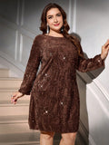 Shine bright in this stunning plus-size chocolate brown sequin party dress! Perfect for those moments when you want to turn heads and feel absolutely fabulous. The rich, warm brown tone pairs beautifully with eye-catching sequins that catch the light with every move, making you the star of any celebration. Whether you're dancing the night away or mingling at an elegant event, this dress delivers glamour and confidence in one gorgeous package. Celebrate in style and let your inner sparkle shine through!