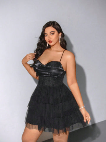 Turn heads at every rave and Coachella with this Plus Size Dark Sequin Punk Cami Dress. Sparkling sequins catch the light while the edgy punk design keeps your look bold and fun. Comfortable and flattering, it’s perfect for dancing all night and making unforgettable festival memories.