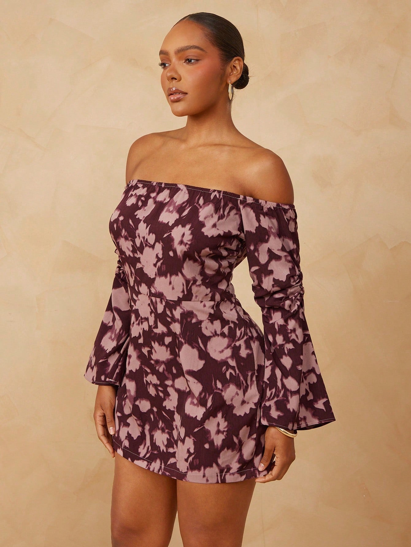 perfect vacay floral print mini dress Multicolor Floral Halter Mini Dress Women's Short Waist Cinched A-Line Flared Woven Fabric Regular Fit High Waist Sweet French Vacation Spr,L