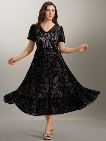 Step out in style and comfort with this Plus Size Elegant Lace Maxi Dress, your new summer must-have! Crafted with delicate lace and designed to flatter your curves, this dress effortlessly blends sophistication with breezy ease. Perfect for sunny days or evening events, it brings a playful touch to any occasion while keeping you cool and confident. Embrace the season’s charm in a dress that celebrates you!