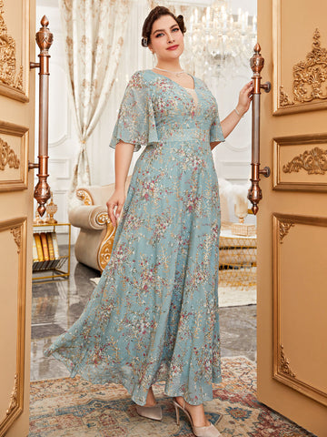 Float into fun with this Plus Size Floral Maxi Dress, featuring delicate eyelet embroidery and fluttery butterfly sleeves. The flowing silhouette celebrates curves while keeping you cool and comfortable all day. Perfect for garden parties or casual strolls, this dress combines charm and ease with a playful touch that lifts your style effortlessly.