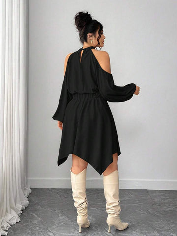 Bloom into elegance with this charming plus-size dress that celebrates every season in style! Featuring a delicate floral print that dances across the fabric, this piece combines romantic flair with modern sophistication. The lantern long sleeves add a whimsical touch, while the irregular hem creates an effortlessly chic silhouette that flatters and flows. Perfect for Valentine's getaways, holiday gatherings, or springtime adventures, this dress transitions seamlessly from casual outings to special occasion