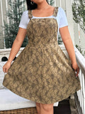 Effortlessly transition from spring to summer with this playful and quirky plus size floral print overall dress. Its vibrant design adds a touch of fun to your casual style, while the comfortable fit ensures effortless wear all season long. Get ready to turn heads and make a statement with this must-have dress!