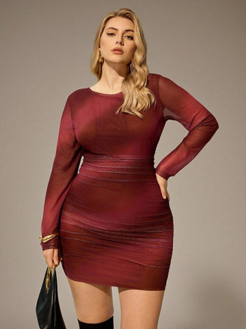 Turn heads in this show-stopping plus-size bodycon mini dress featuring mesmerizing gradient tie-dye patterns perfect for the season. The sleek, form-fitting silhouette channels Y2K baddie energy while the vibrant color transitions add instant personality to your look. Whether you're hitting a concert, celebrating at a wedding, or dancing through party season, this dress delivers confidence and style. The mini length keeps things flirty and fun, while the premium fabric hugs you in all the right ways. Dress