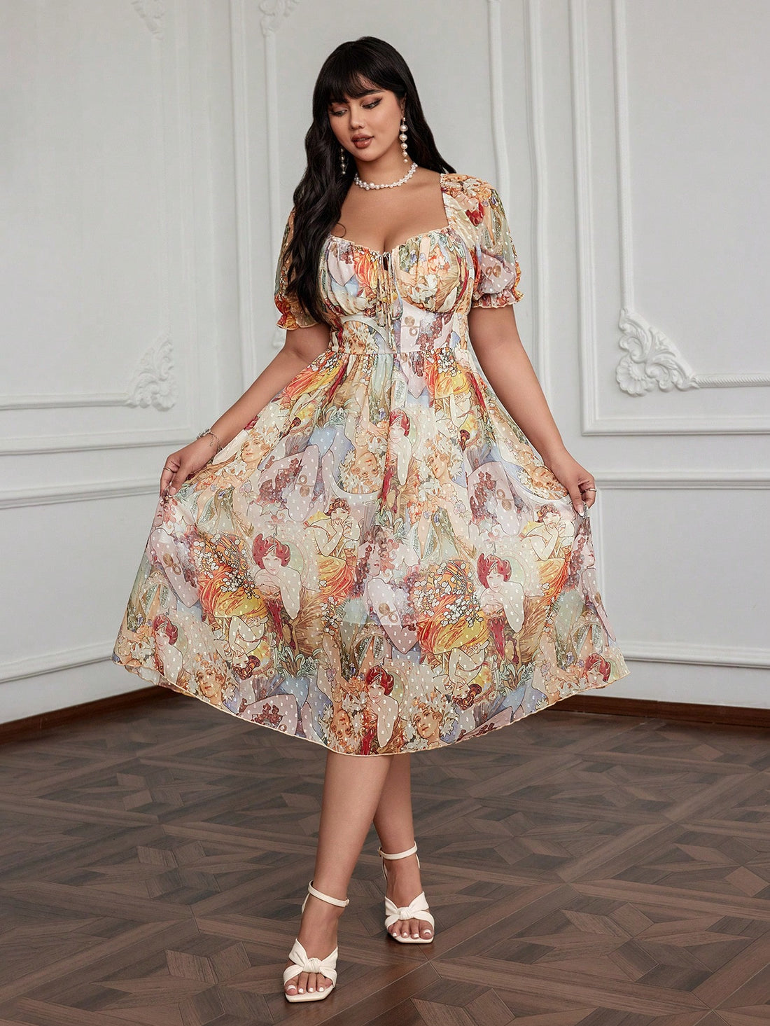 Celebrate in style with this Plus Size Holiday A-Line Dress featuring a flattering square neck and a graceful silhouette. Designed to hug your curves comfortably, it’s perfect for dancing the night away or cozying up at festive gatherings. Embrace elegance and fun in one chic package that makes every occasion feel special!