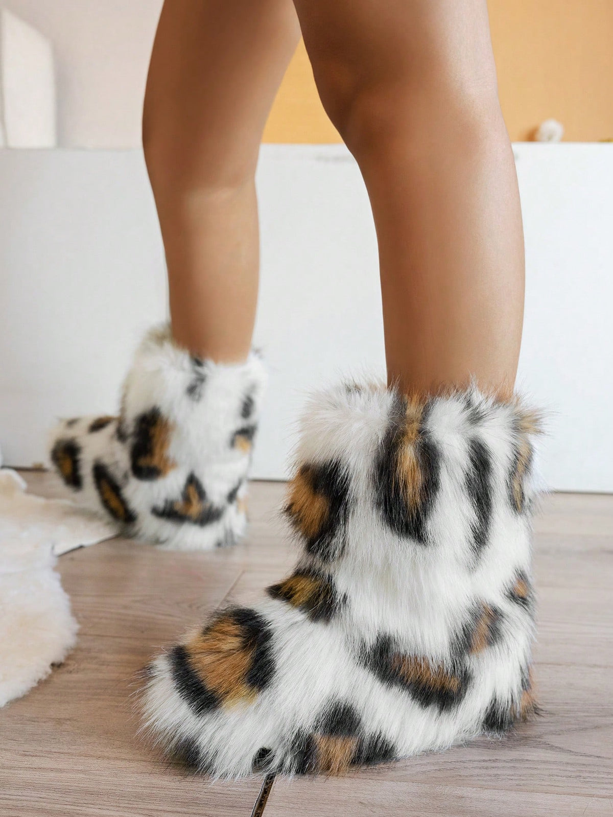Waterproof Snow Boots Mid-Calf Slip On Fur Lining Anti-Skid Stepedia Snow Boots Womens Warm Faux Fur Insulated Non-Slip  main image 2
