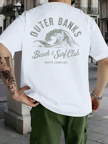 Dive into summer vibes with this Plus Size Men's Beach and Surf Club T-Shirt featuring a bold HAILANG pattern. Its casual crew neck design keeps you cool and comfy, perfect for sunny beach days or surfside chills. Made for easy, breezy wear, it’s your go-to tee to catch waves and compliments alike.