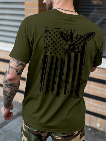 Show your patriotic spirit in style with this eye-catching Plus Size Men's Casual T-shirt! Perfect for 4th of July celebrations, this comfy tee features a bold American flag and majestic eagle design that's sure to turn heads at any summer barbecue or fireworks show. Freedom never looked so good—or fit so comfortably!
