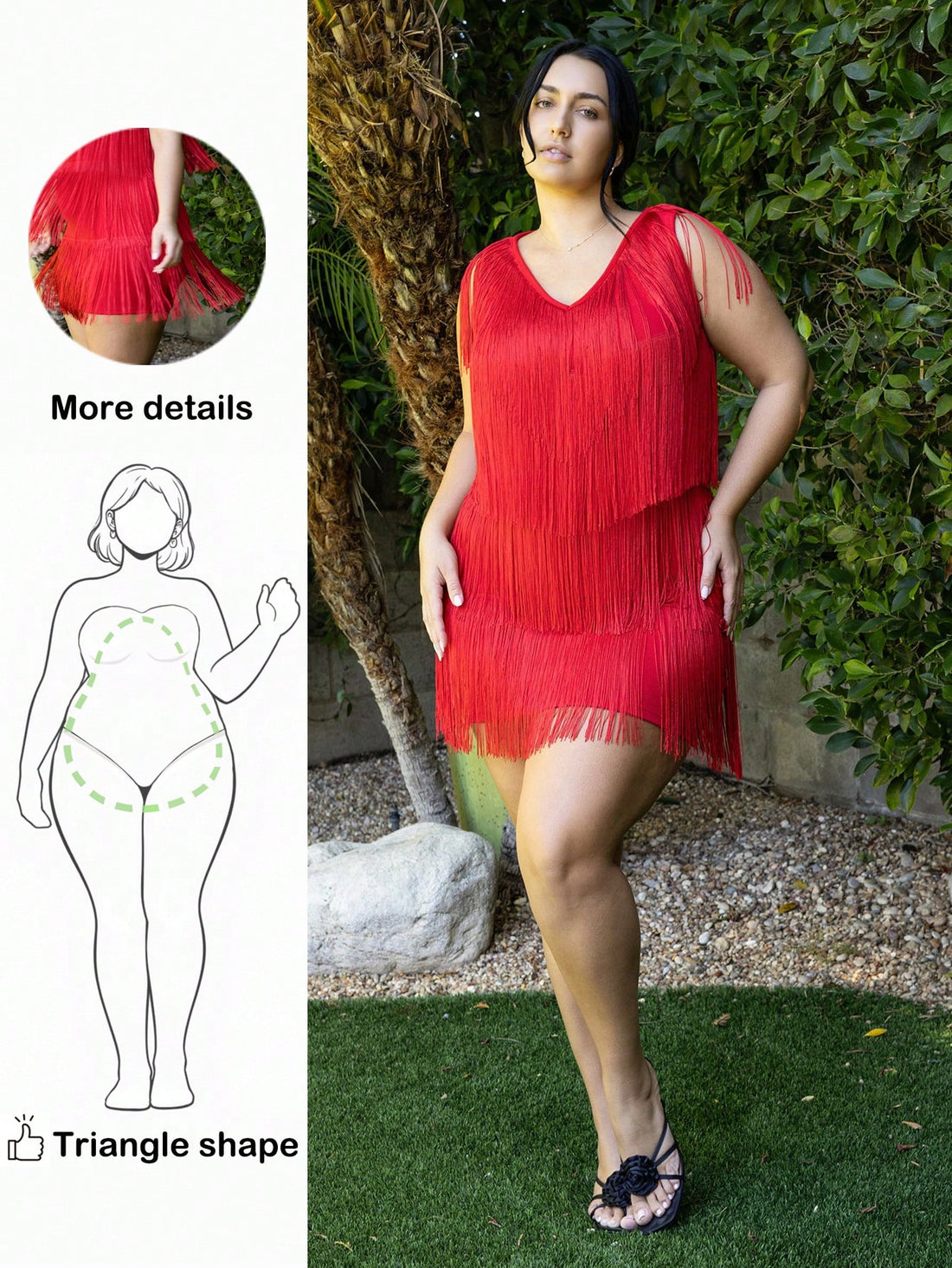 Designed with pear-shaped figures in mind, this multilayer tassel dress celebrates your curves with strategic styling that flatters where it counts. The flowing layers create beautiful movement while the tassel details add a playful touch of personality. Perfect for anyone who wants to feel confident, comfortable, and absolutely fabulous in their own skin. Slip it on and let your style do the talking!