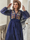 Dive into festival season with confidence in this charming plus-size dress! Featuring a flattering V-neckline and whimsical polka dot pattern, the delicate embroidered details add a touch of elegance to your beach getaway. The relaxed fit ensures all-day comfort whether you're lounging by the shore or dancing under the stars. Perfect for creating unforgettable holiday memories with style that celebrates your curves.