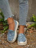 Step out in style and comfort with these Plus Size Rhinestone-Embellished Butterfly Sneakers for Women. Featuring sparkling butterfly details and a stretchy, elastic round toe design, these casual flats bring a fun, playful vibe to your everyday look while providing a perfect fit. Whether you’re running errands or meeting friends, enjoy the blend of flair and ease that keeps you light on your feet all day long.